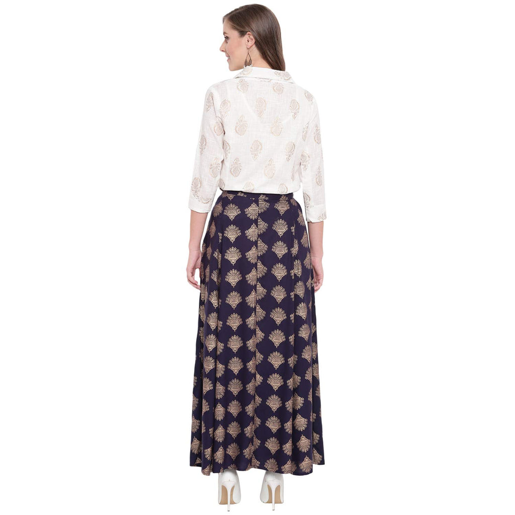 Stylum Womens Printed Rayon Blend Shirt Skirt Set