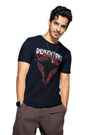 Bewakoof X Official Harry Potter Merchandise Mens Deathly Hallows Graphic Printed 100% Cotton T-Shirt - Regular Fit, Round Neck