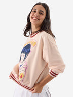 The Souled Store Official Naruto Originals: Hyuga Hinata Women and Girls Long Sleeves Round Neck Multicolor Graphic Printed Cott