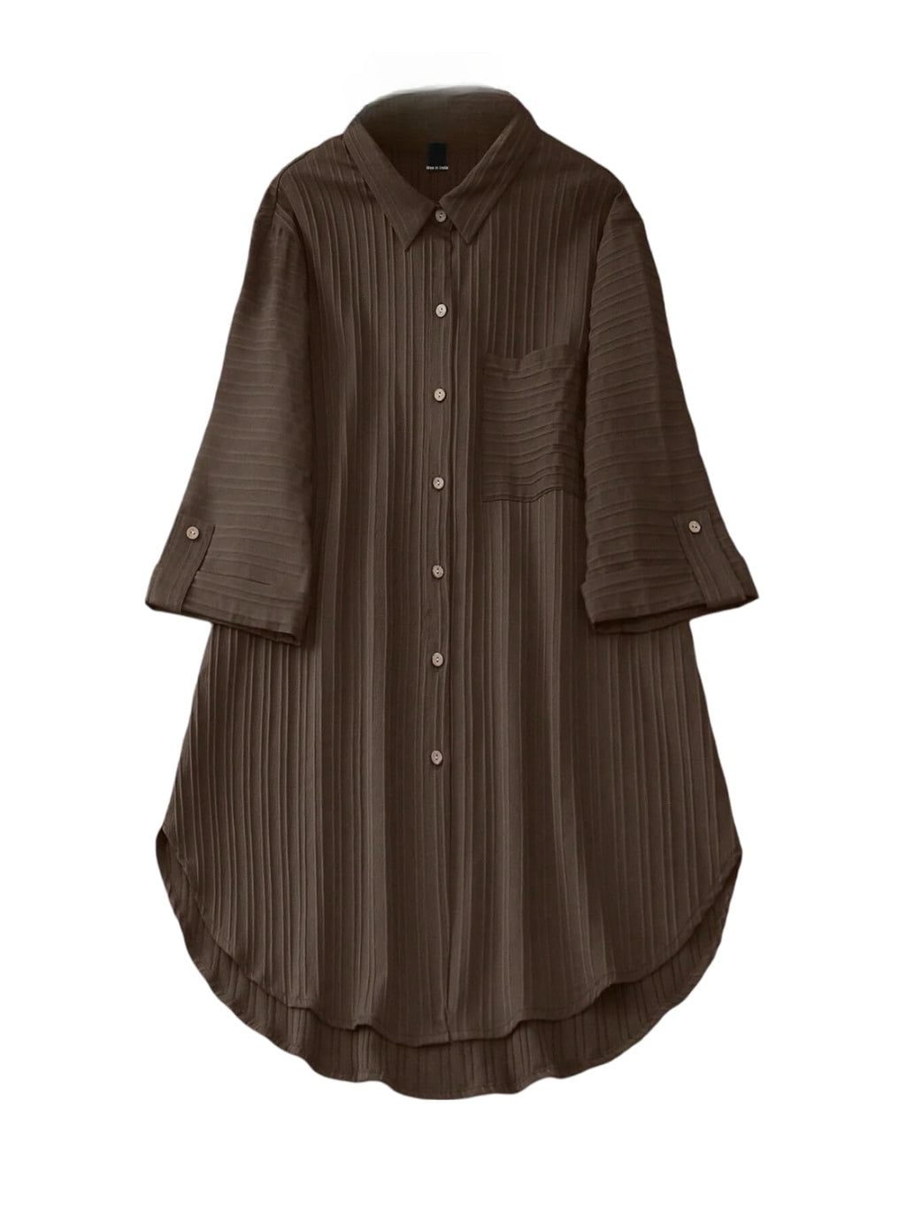 Sheetal Associates Polyester Solid Button Front Shirt Dress For Women || Roll Tab Sleeve & Collared Neck Flared Dress || Office 