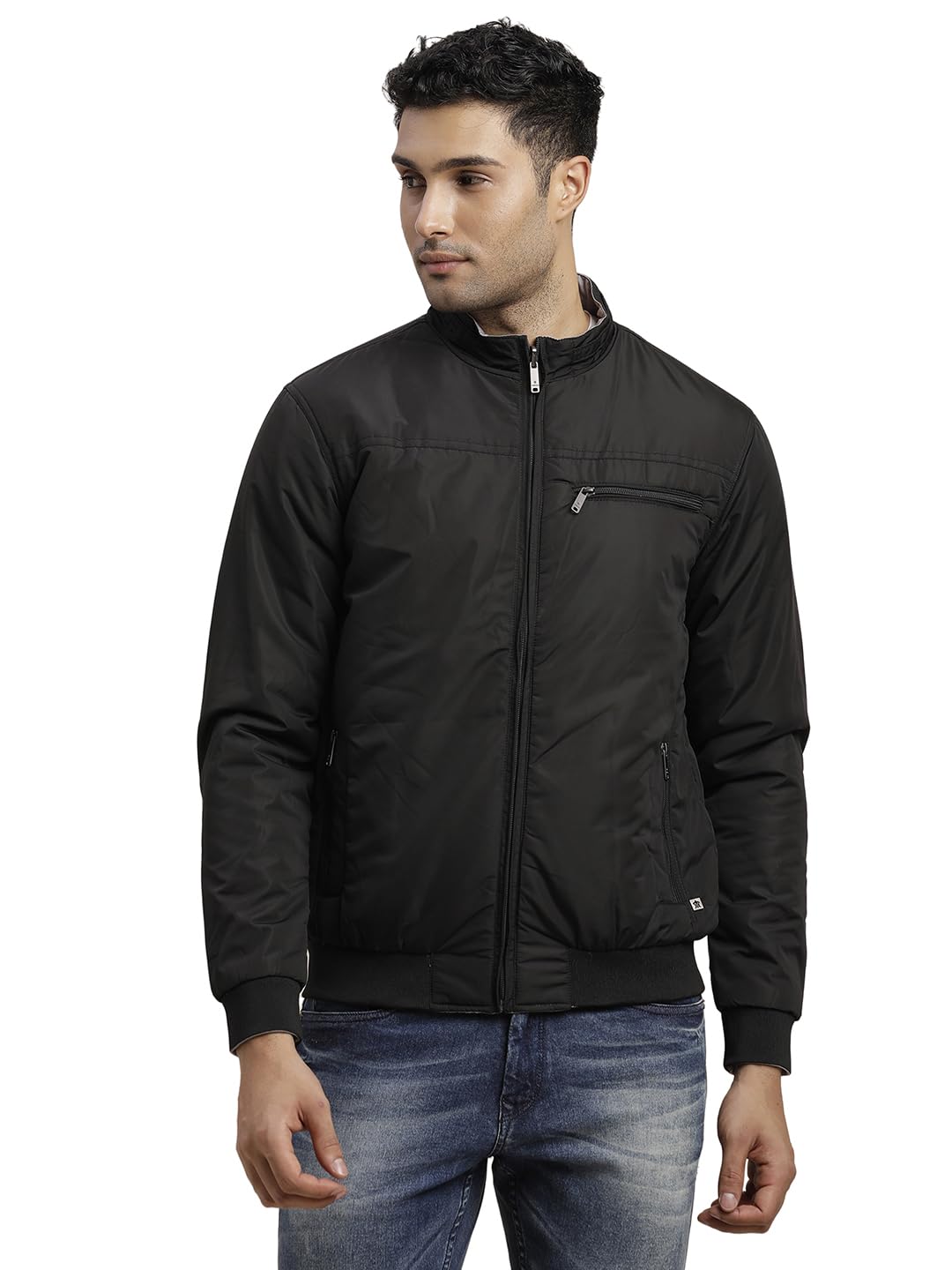 Turtle Men Polyster Solid Regular Fit Full Sleeve Black & Grey Reversible Windcheater Jacket