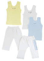 bambini Boys Tank Tops and Track Sweatpants - Medium White/Blue