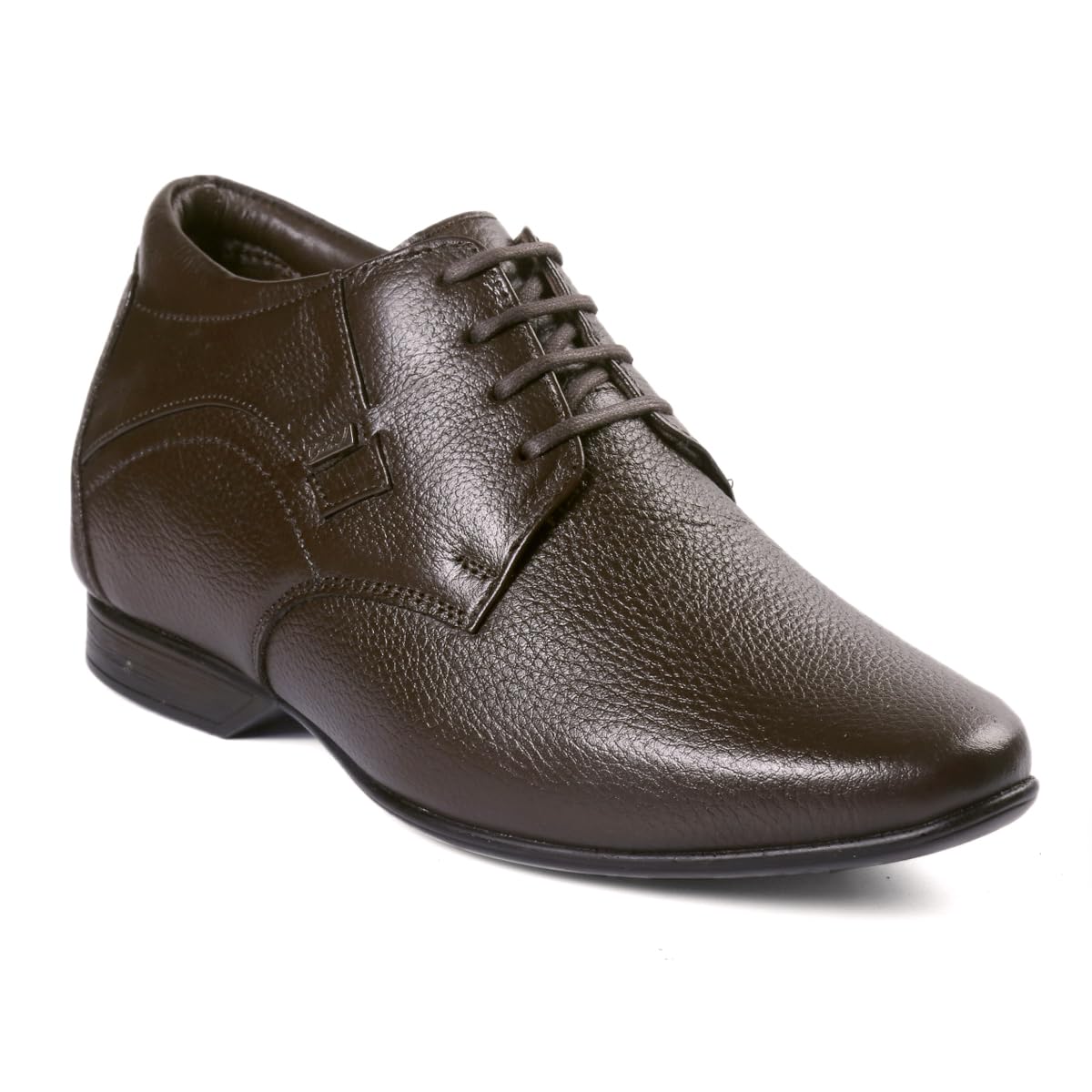 BXXY Mens 3 Inch Hidden Height Increasing, Synthetic Material Brown Casual Formal Derby Shoes. 7 UK 7