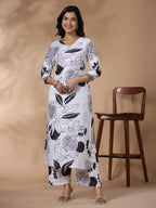 ANNI DESIGNER Women s Printed Rayon Blend Kurta and Palazzo, beige, Small