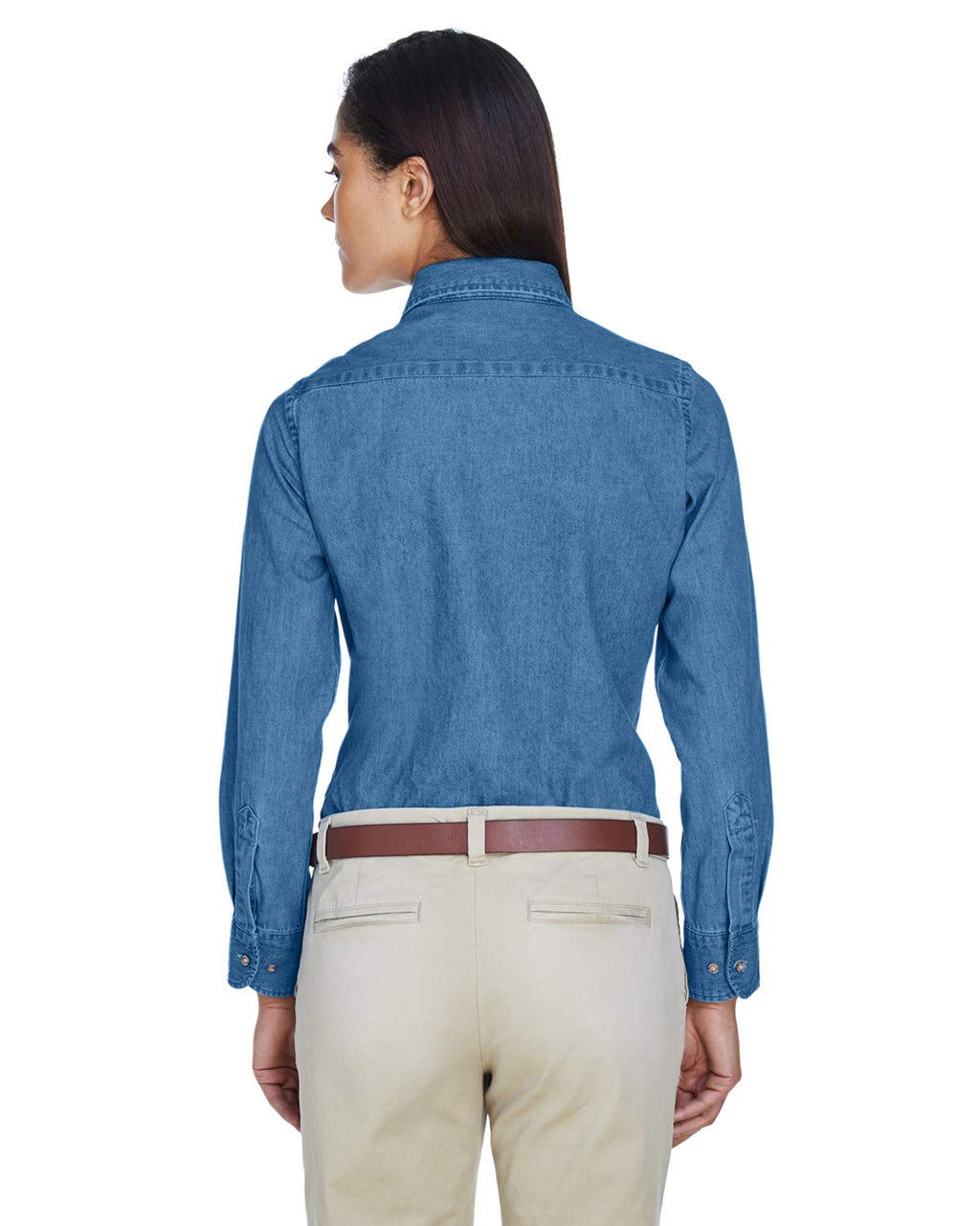 Ladies 65 oz Long-Sleeve Denim Shirt - DARK DENIM - S(D0102H7NVRX)