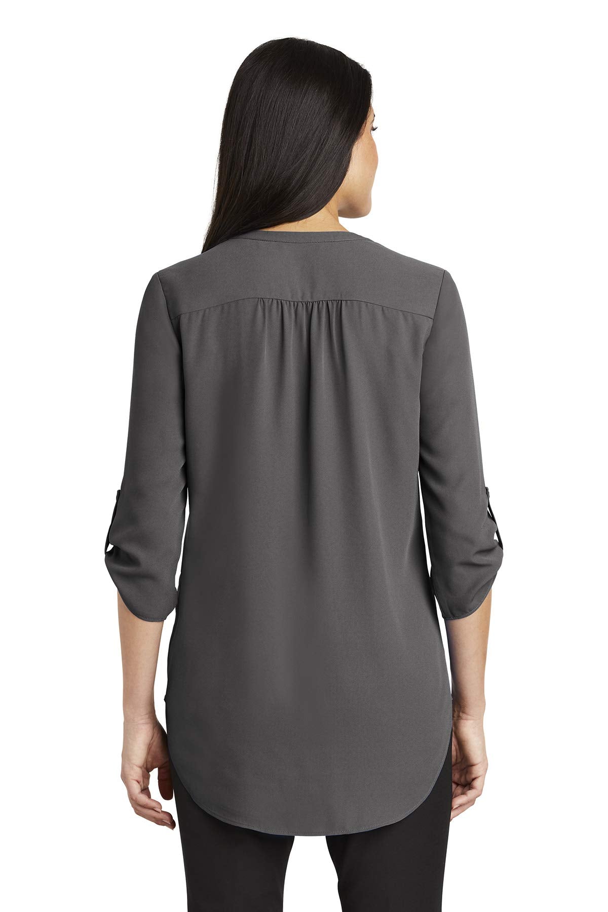 Port Authority Women's 3/4-Sleeve Tunic Blouse, Sterling Grey, XX-Large