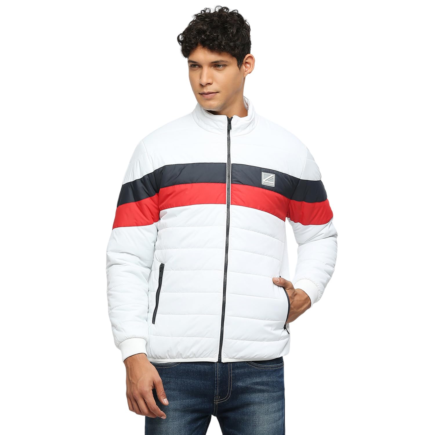 White Printed Kamachi Fit Jacket