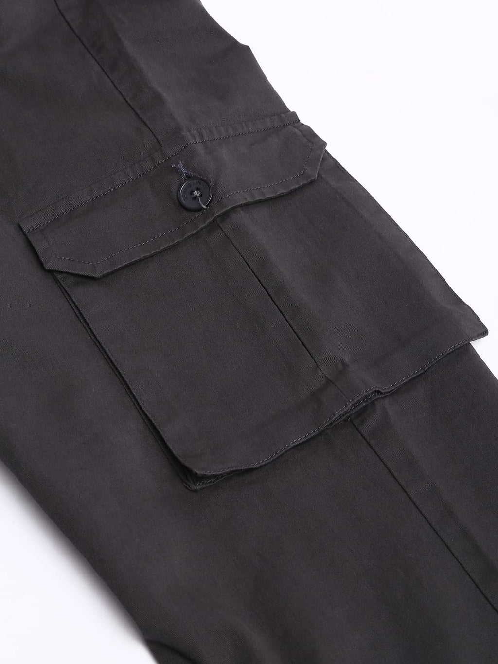 Dennis Lingo Solid Cotton Mens Casual Cargo Pant, Tapered Fit, Mid Rise, Ankle Length, Multi-Pocket Drawstring Stretchable Carg