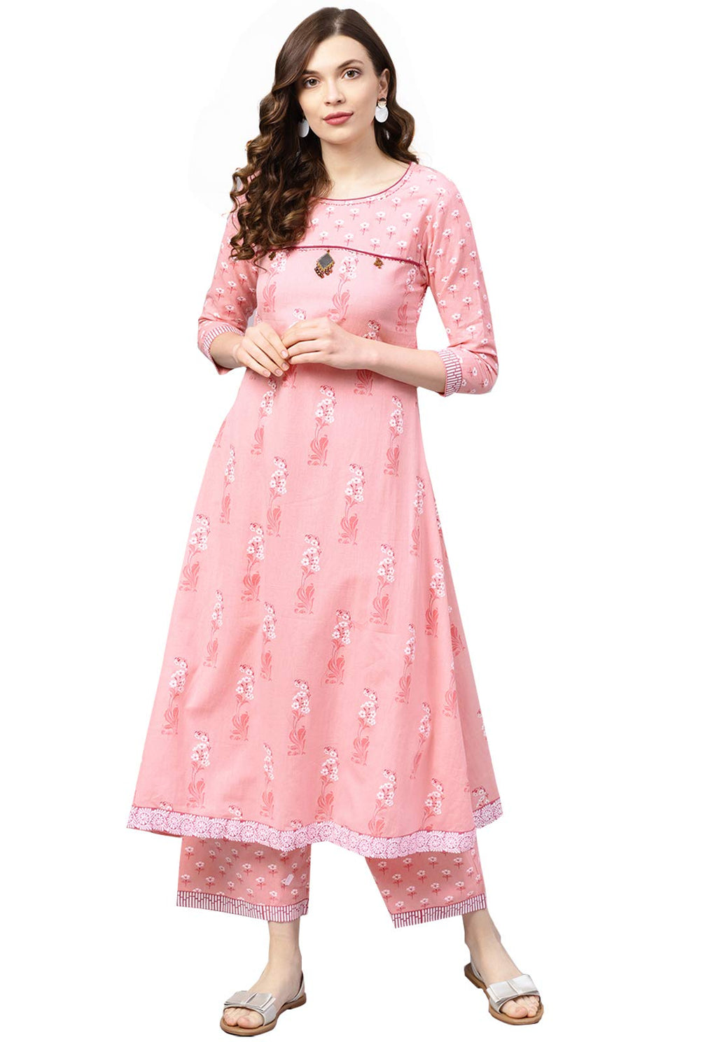 Ishin Women Cotton Regular Kurti And Palazzo