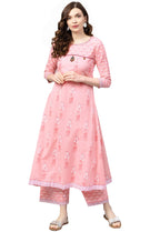 Ishin Women Cotton Regular Kurti And Palazzo