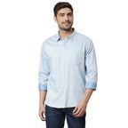 Thomas Scott Mens Striped Slim Fit 100% Cotton Casual Shirt with Spread Collar and Long Sleeve