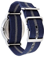 Timex Unisex T2N654 Weekender 38mm Blue/Gray Stripe Nylon Slip-Thru Strap Watch