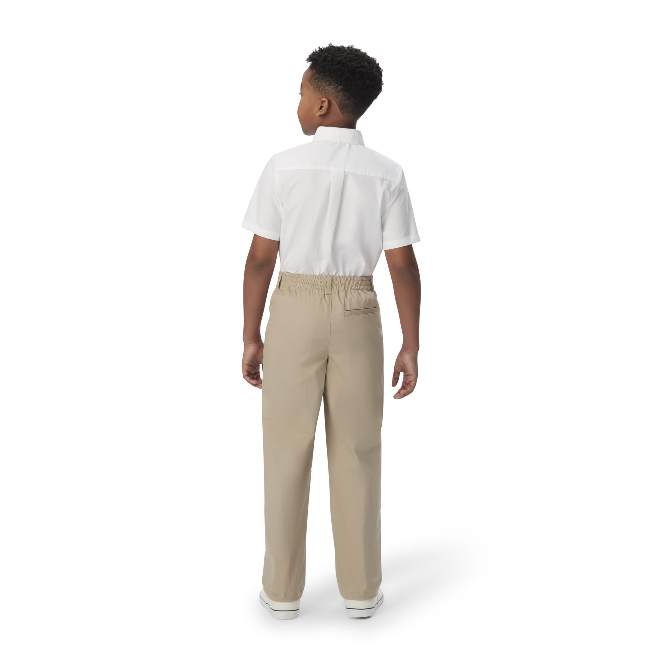 French Toast Boys' Big Pull-On Relaxed Fit School Uniform Pant (Standard & Husky), Khaki, 12