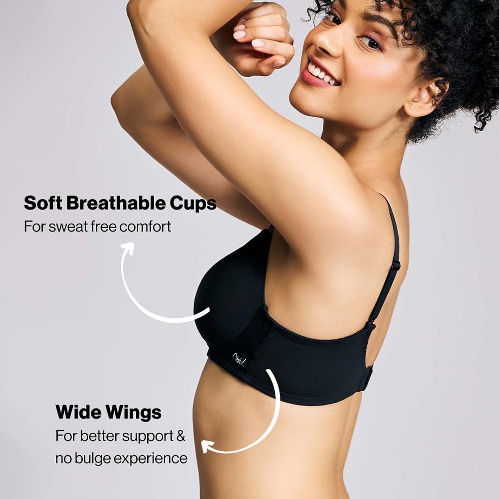 Nykd (Nyb198 Cotton Lightly Padded & Non Wired T-Shirt Bra For Women | Medium Coverage Bra With Soft Detachable Straps | Ideal F
