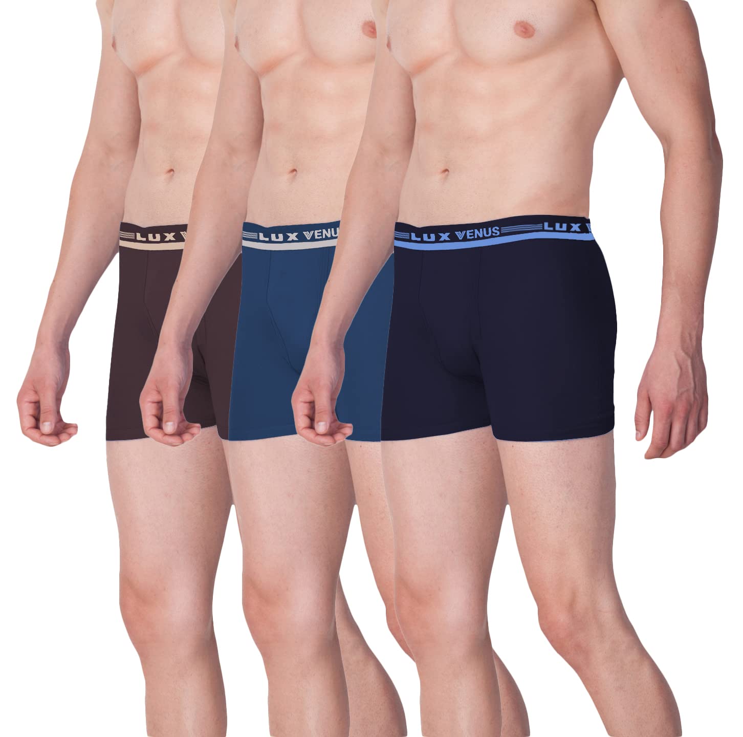 Lux Venus Pure Cotton Drawer For Men (Pack Of 3) Multicolour