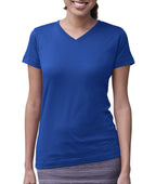 Ladies V-Neck Fine Jersey T-Shirt - BLAcK - S(D0102HI3UBW)