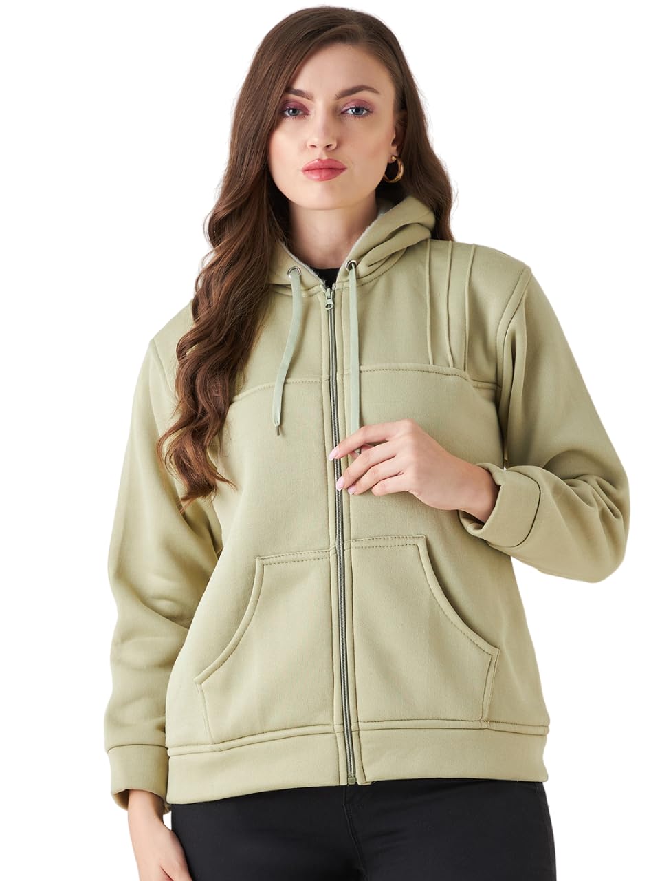 PIVL Women Solid Hooded Jacket For Winter