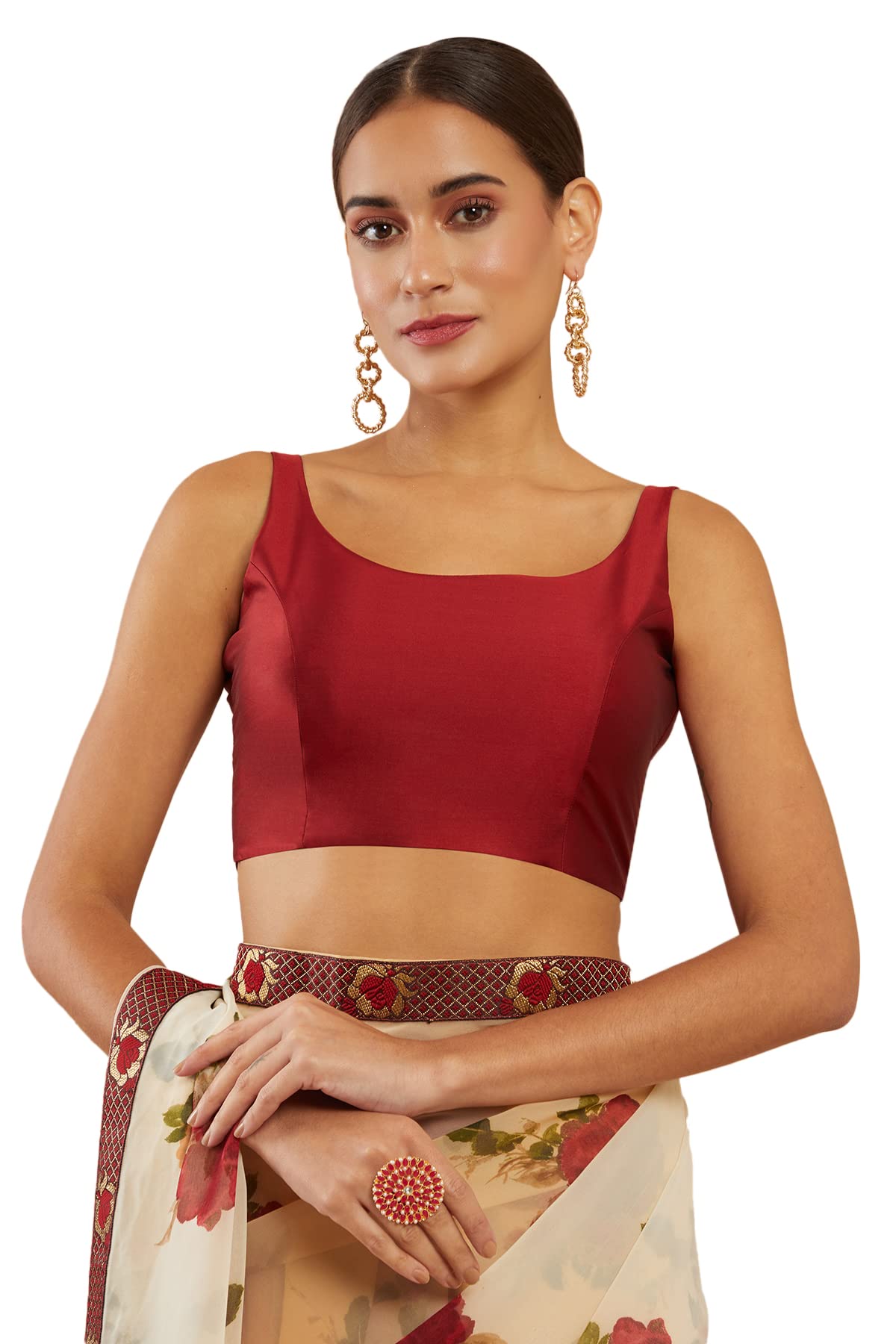 Soch Women Cotton Spaghetti Solid U-Neck Sleeveless Blouse