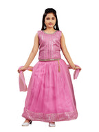 Aarika Girls Ethnic Wear Pink Colour Sequin Embroidery Net Lehenga Choli Set (4-10 Years)
