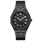 GUESS Mens 42mm Watch - Black Strap Black Dial Black Case