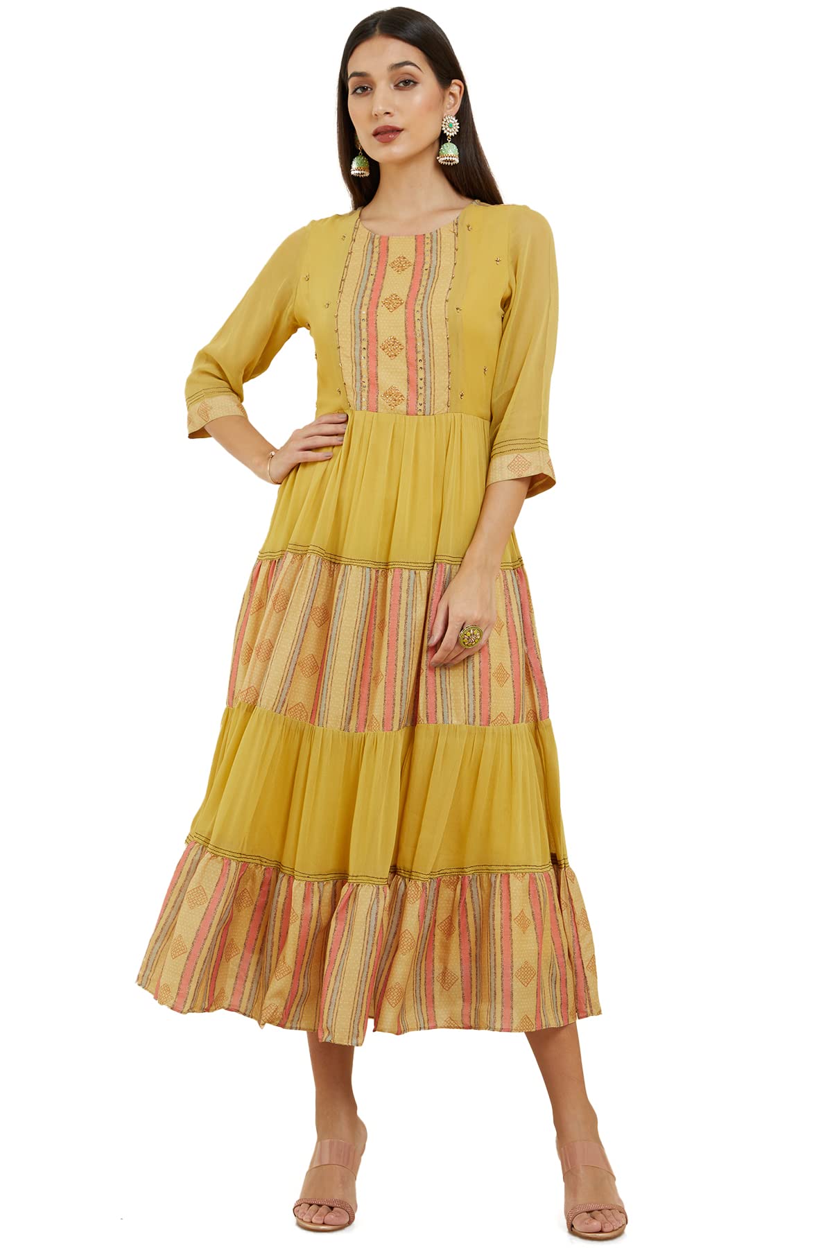 Soch Women Georgette Striped Dress