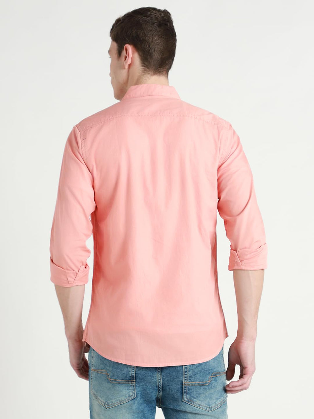 Dennis Lingo Men s Solid Shell Slim Fit Cotton Casual Shirt