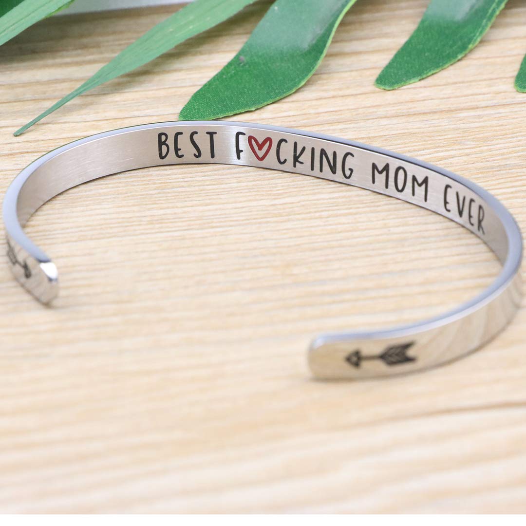 Mother Daughter Bracelet for Mom Mothers Day Christmas Birthday Thanksgiving Day Gifts Cuff Inspirational Motivational Encourage