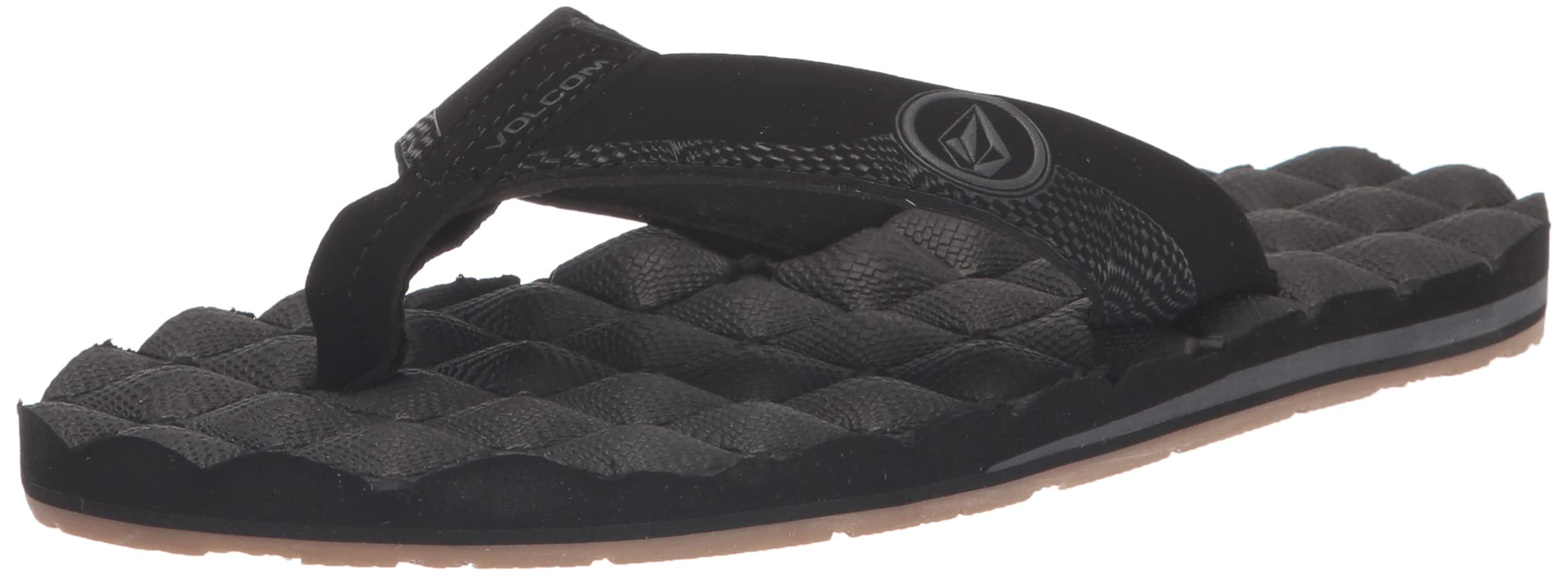 Volcom Men's Recliner Sandal Flip Flop, Black Destructo-New, 9