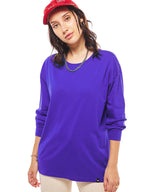 Bewakoof Womens Cotton Solid Oversized Fit T-Shirt_612482_Blue_3XL