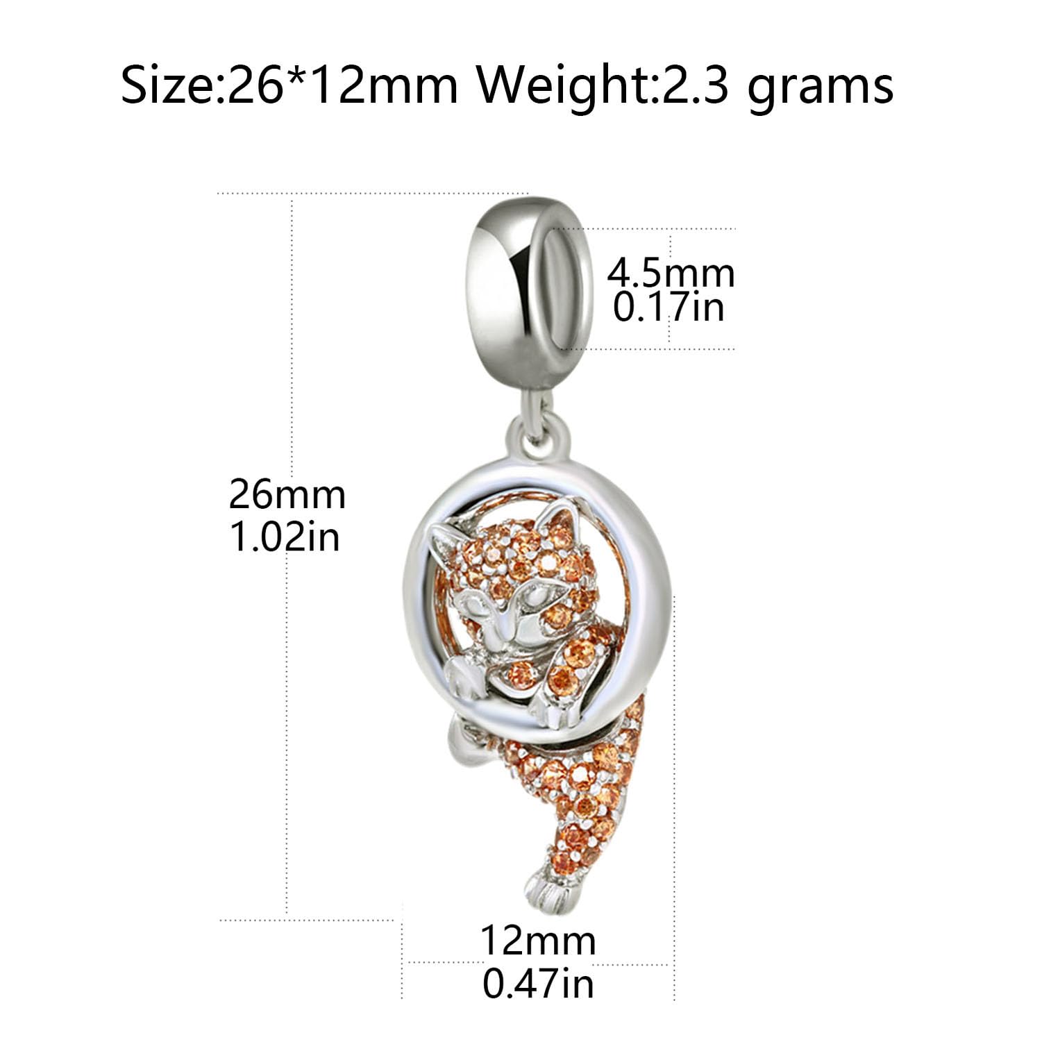 LAMOONY Lucky Cat Charm 925 Sterling Silver Animal Charm Pet Charm Halloween Charm Christmas Charm for Diy Charms Bracelet (Cat)