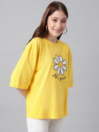 KOTTY Womens Cotton Blend Printed Oversized T-Shirts