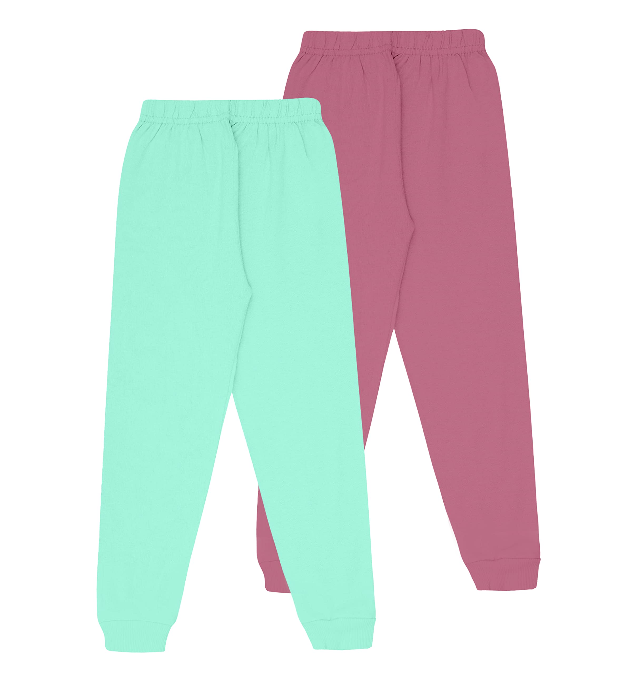 Kyda Kids Girls Regular Fit Cotton Printed Track Pants With Pocket - Multicolor (Pack Of 2) 2 Years-3 Years