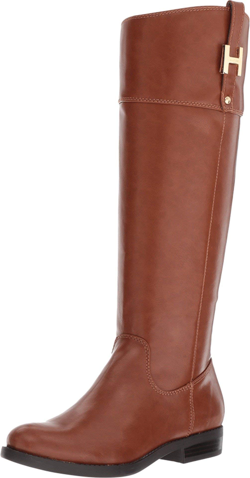 Tommy Hilfiger Women's SHYENNE Equestrian Boot, Cognac, 7