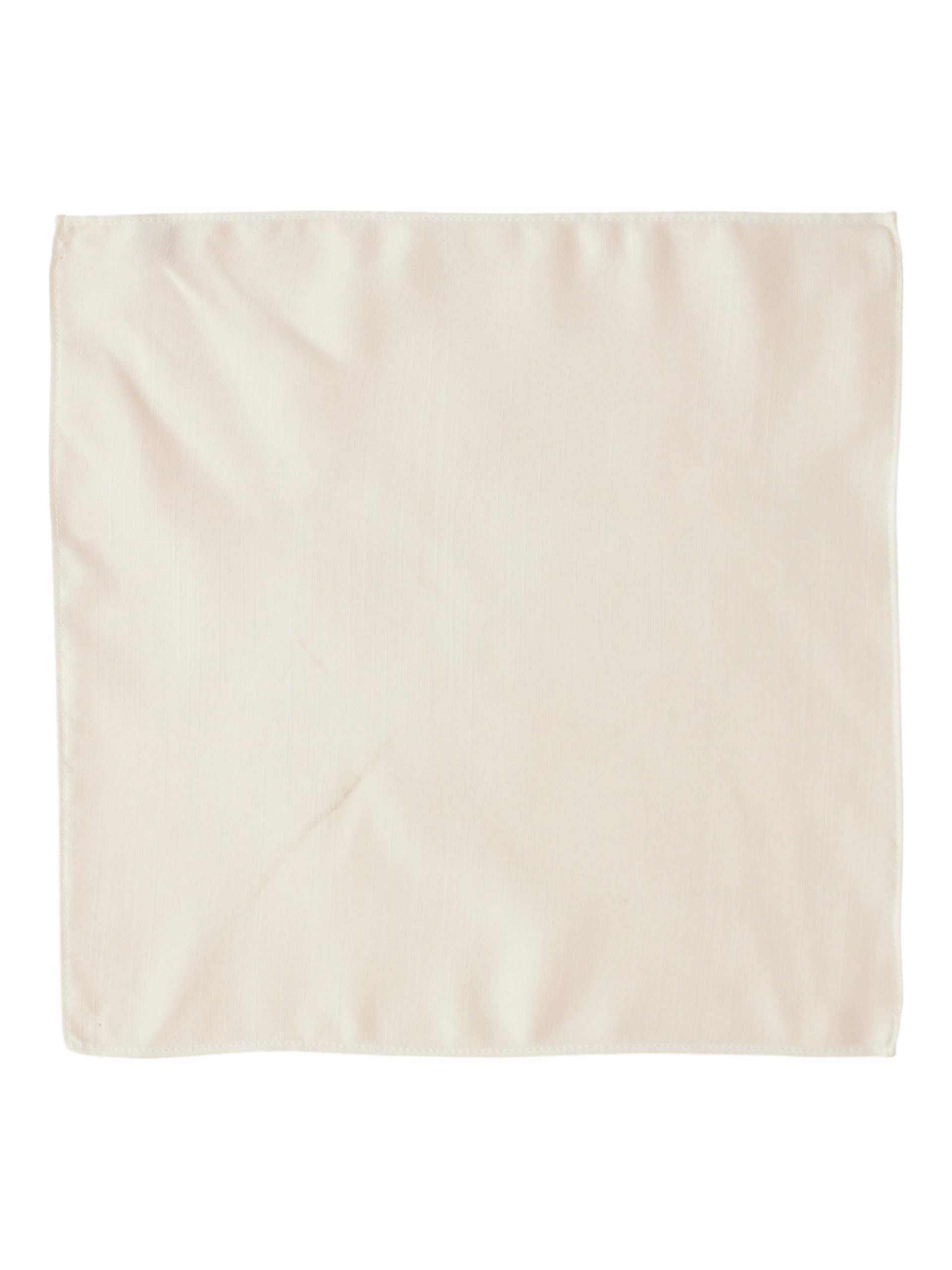 Manyavar MenS Satin Solid Pocket Square (White)