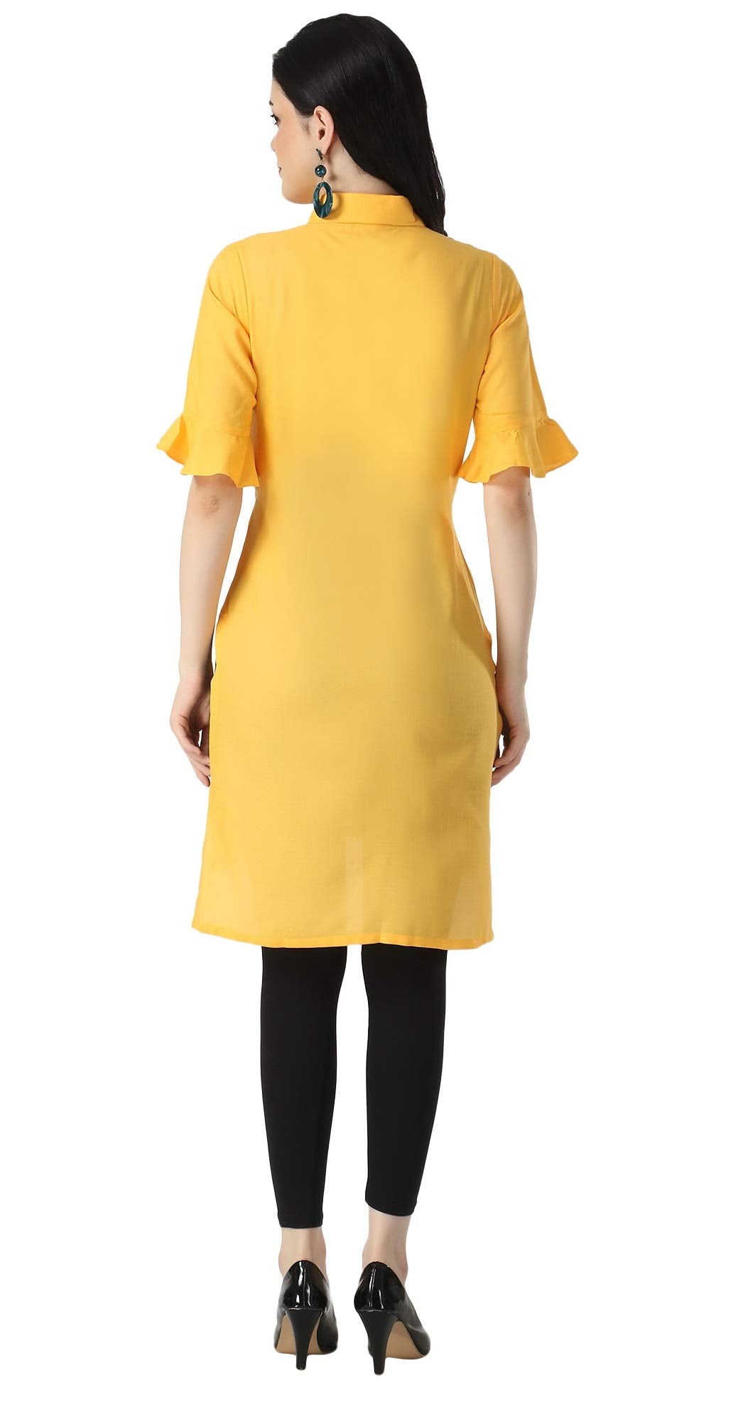 Om Sai Latest Creation Designer Slub Rayon Fully Stitched Straight Kurti For Women & Girls On Jeans Palazzo Or Skirt (Plus Size