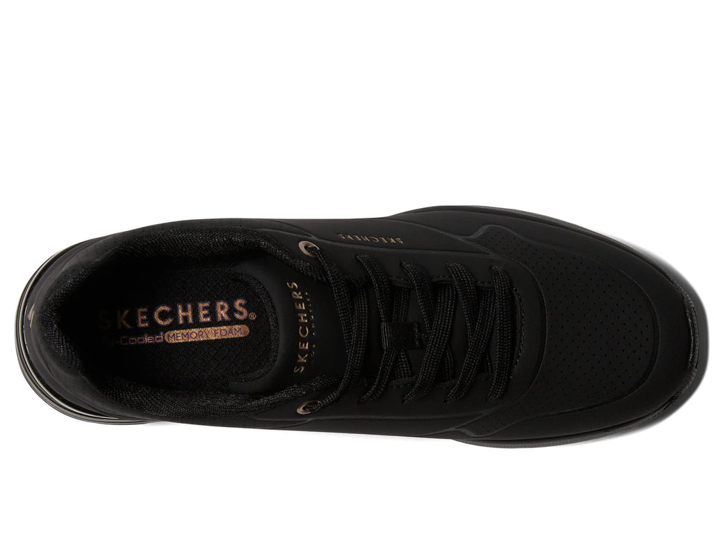Skechers Women's Million Elevated Air Sneaker, Black, 7