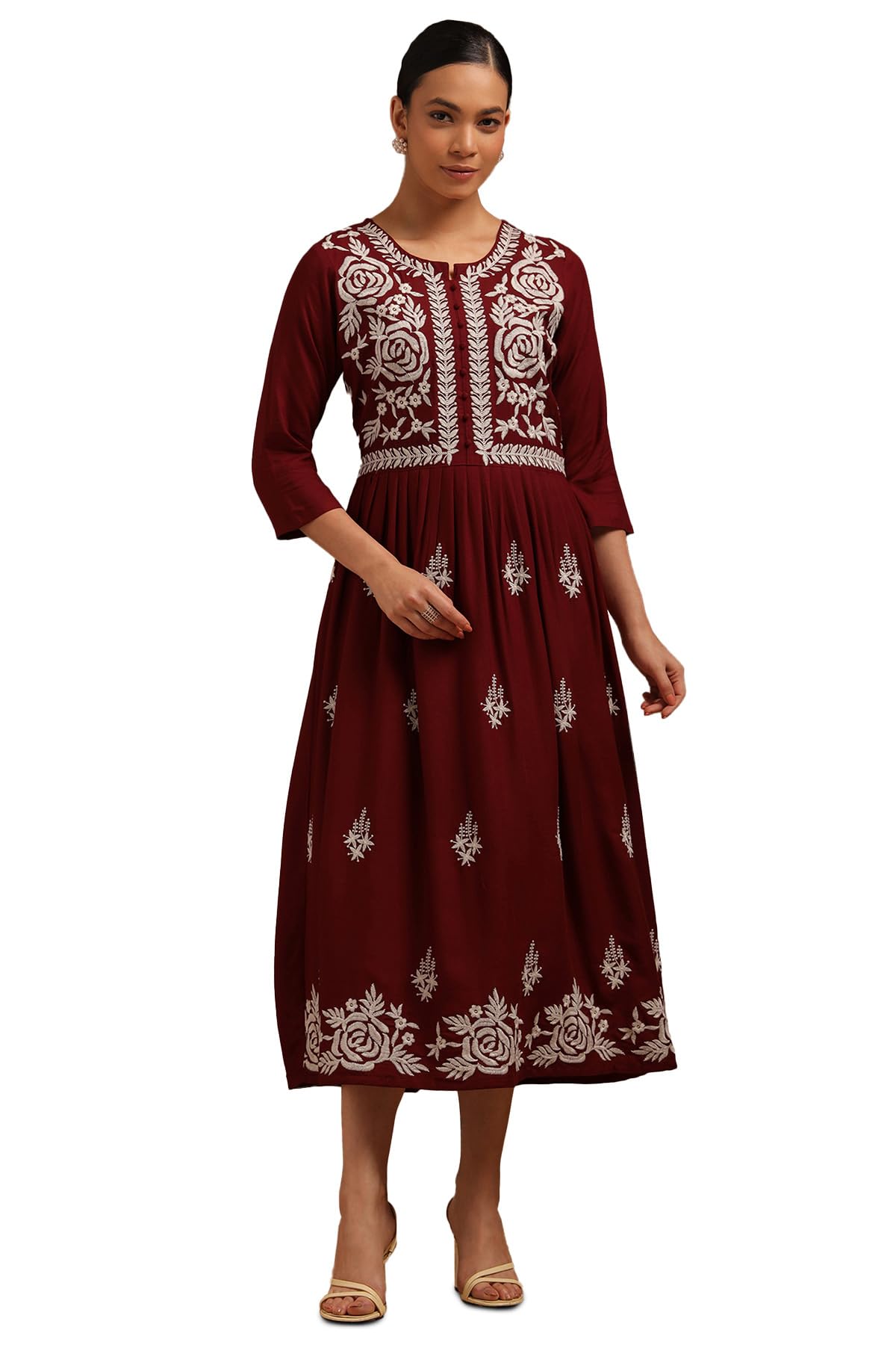 Soch Women Rayon Embroidered Dress with Thread Work