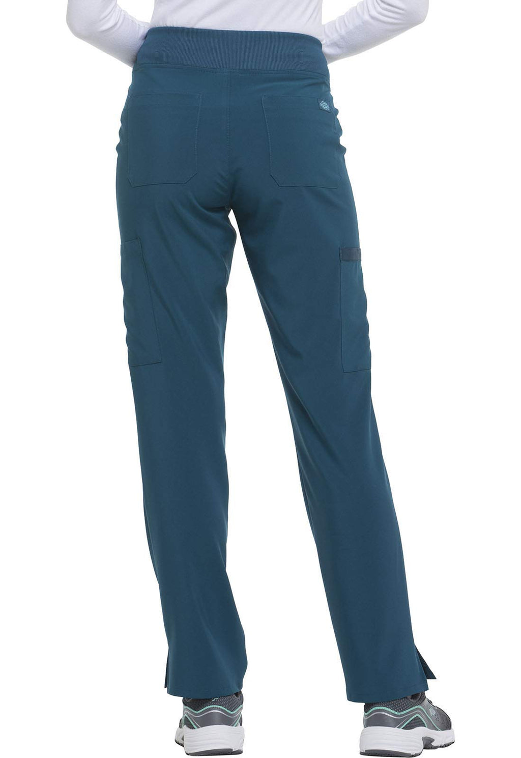 Dickies Women's Scrub Pants Natural Rise Tapered Leg Pull-On Bottoms with 7 Pockets and Knit Waistband DK005T, XL Tall, Caribbea