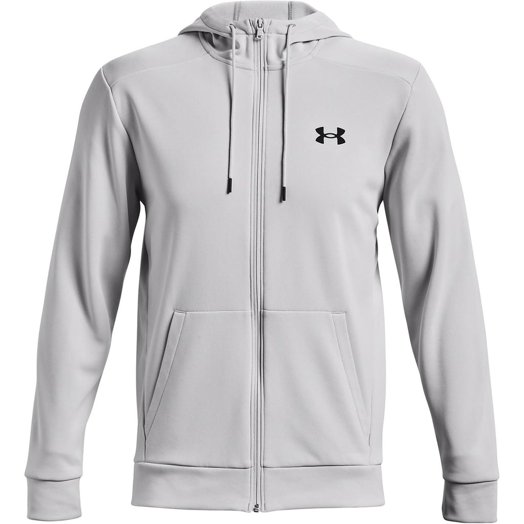 Under Armour Men's ArmourFleece Full Zip Hoodie, (014) Halo Gray / / Black, 3X-Large