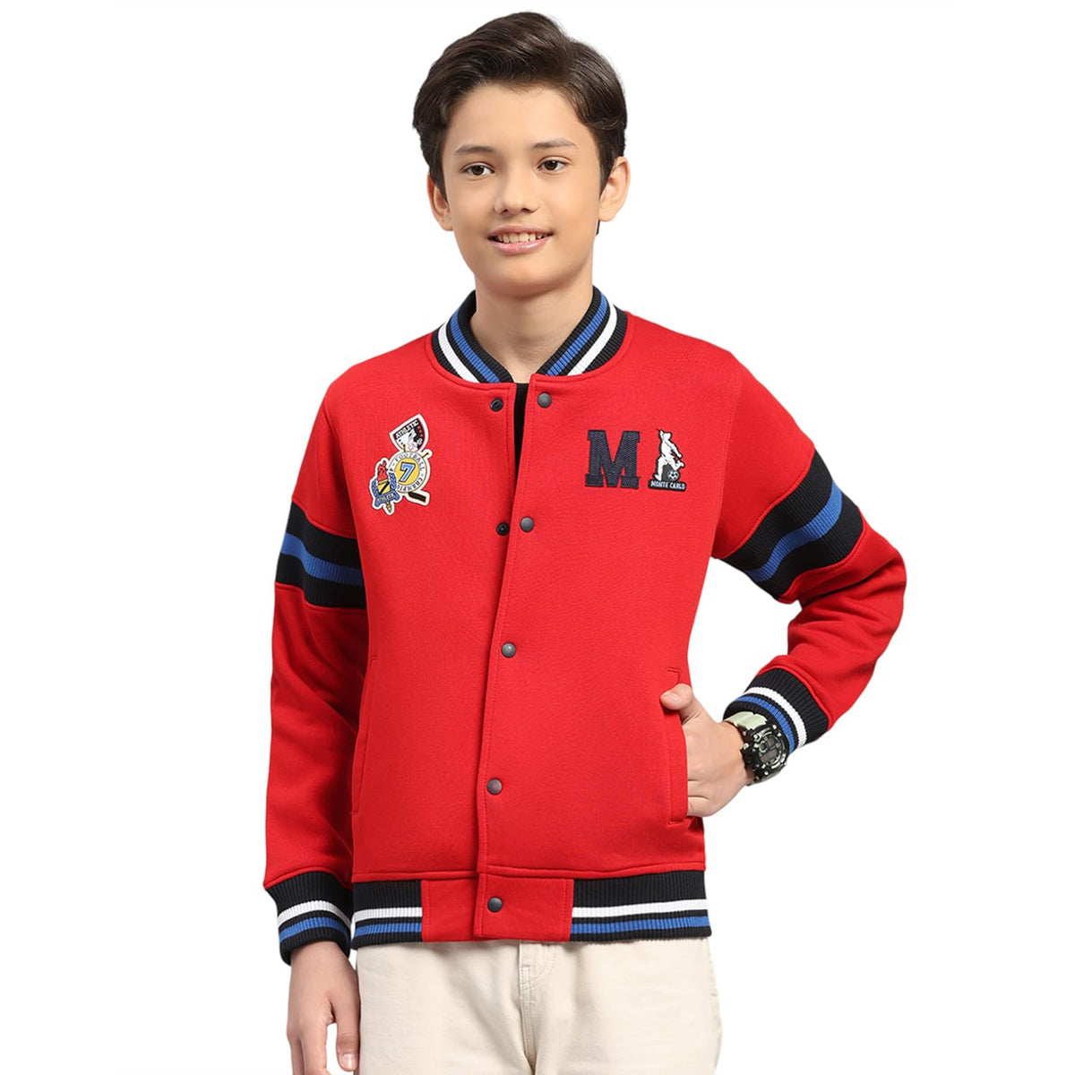 Monte Carlo Boys Regular Fit Embroidery Pull On Full Sleeve Winter Sweatshirt | Stylish Full Sleeve Sweatshirt | Comfortable Cas 13-14