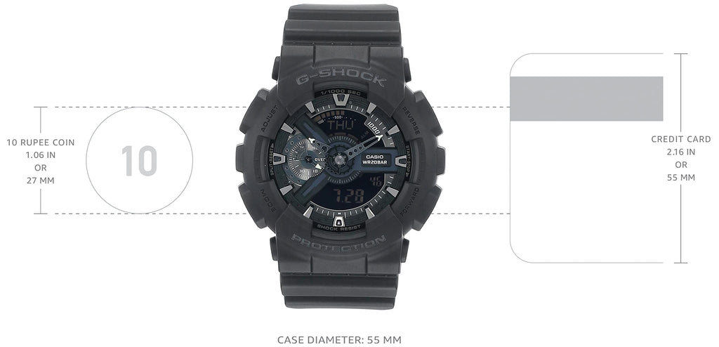 Casio G-Shock Ana-digi World Time Black Dial Men's watch #GA110-1B