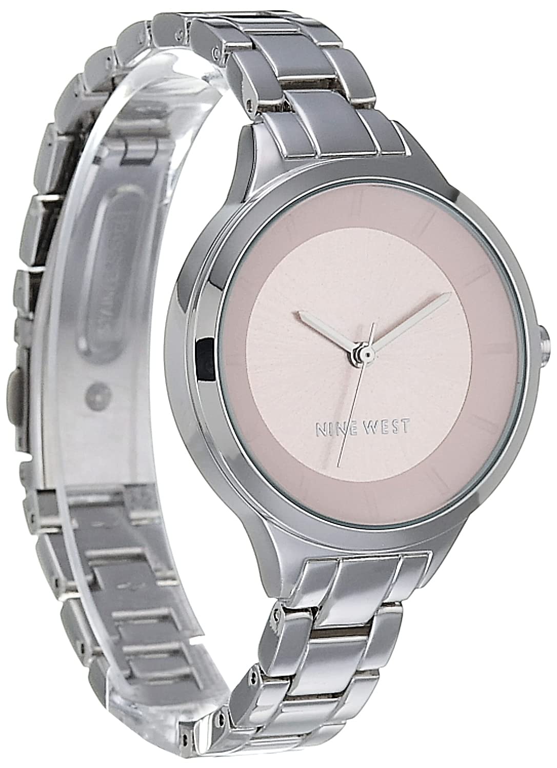 Nine West Women Japanese Quartz Dress Watch with Metal Strap, Silver, 12 (Model: NW/2225LPSV)