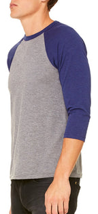 Unisex 34-Sleeve Baseball T-Shirt - gRY cHR BLK TRB - S(D0102H7WgFT)
