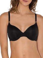 Fruit of the Loom Women's 2-Pack T-Shirt Bra, Black/Heather Grey, 36A