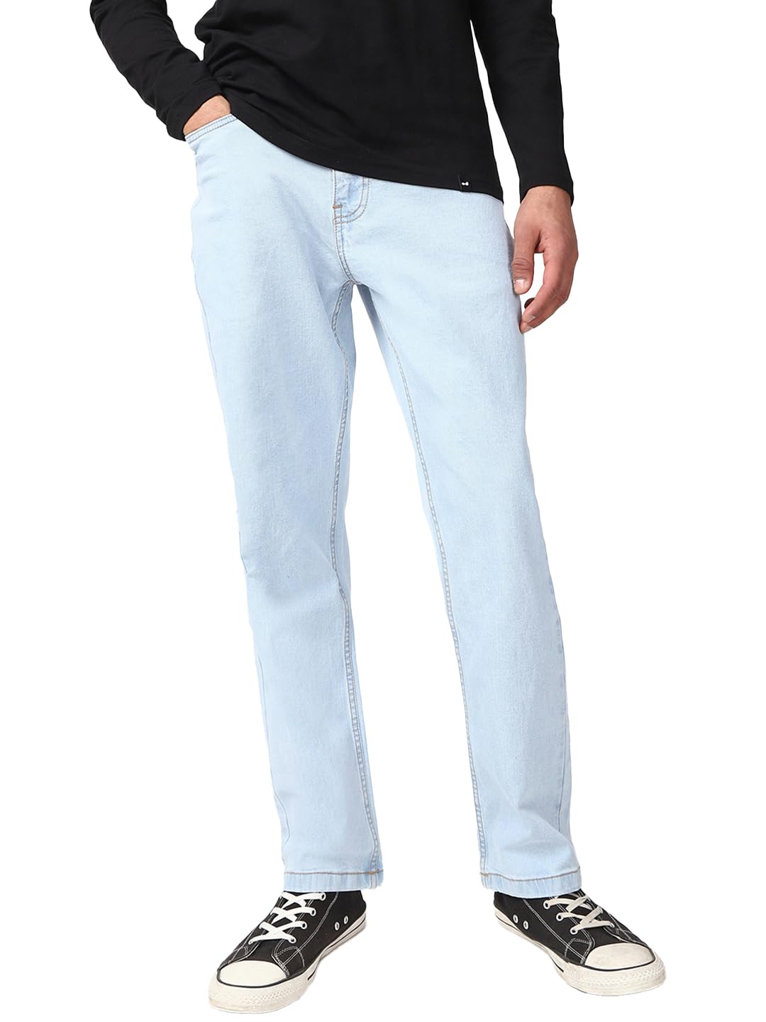 Bewakoof Mens Washed Regular Fit Denim Jeans_654892_Blue_38