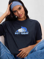 The Souled Store Official Inside Out Originals: Sadness Women and Girls Short Sleeve Round Neck Black Graphic Printed Cotton Ove