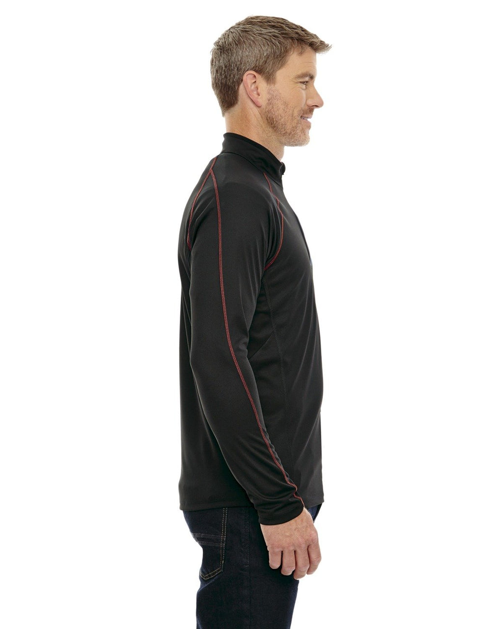 Mens Radar Quarter-Zip Performance Long-Sleeve Top - BLK TRU ROYAL - L(D0102H7K8E8)