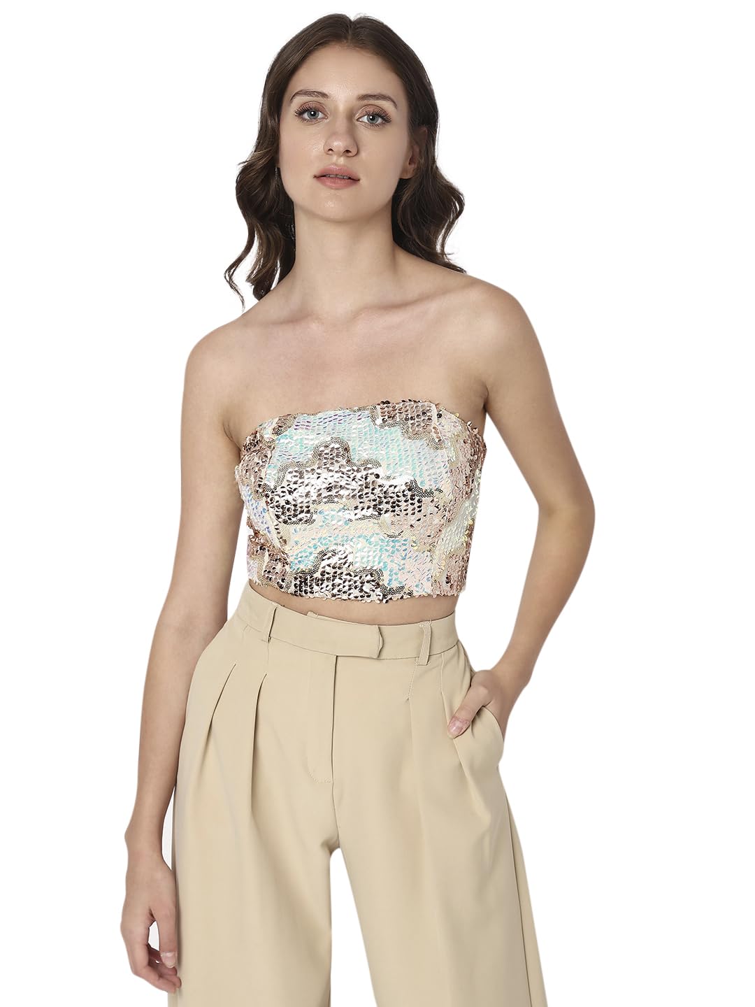 Vero Moda Skinny Fit Top(10302265_Moonstone_L)