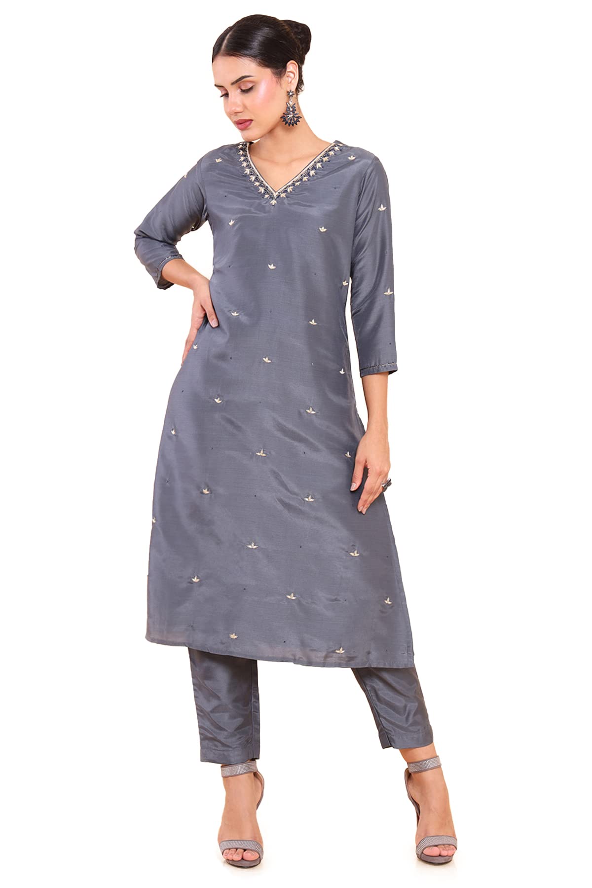 Soch Women Silk Embroidered Kurta Set