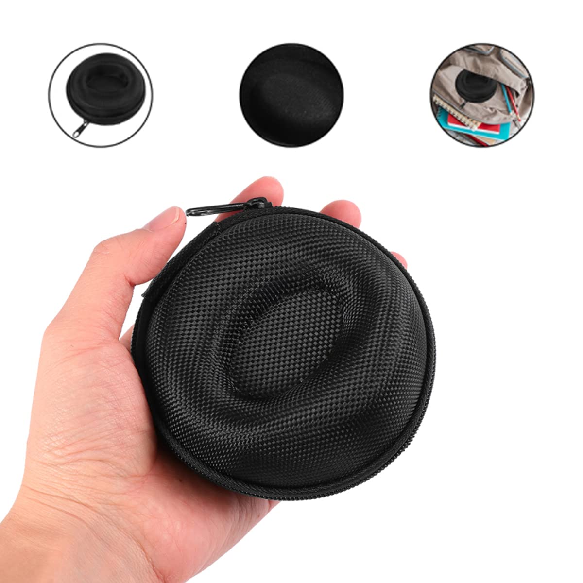 Yantoers Pack of 2 Zipper Travel Watch Cases Single Watch Storage Boxes for Wristwatches and Smart Watches up to 50mm (Black)